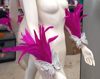 leg pieces and armpieces feathers and crystal