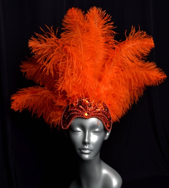 Carnival Feather Headdress Orange 
