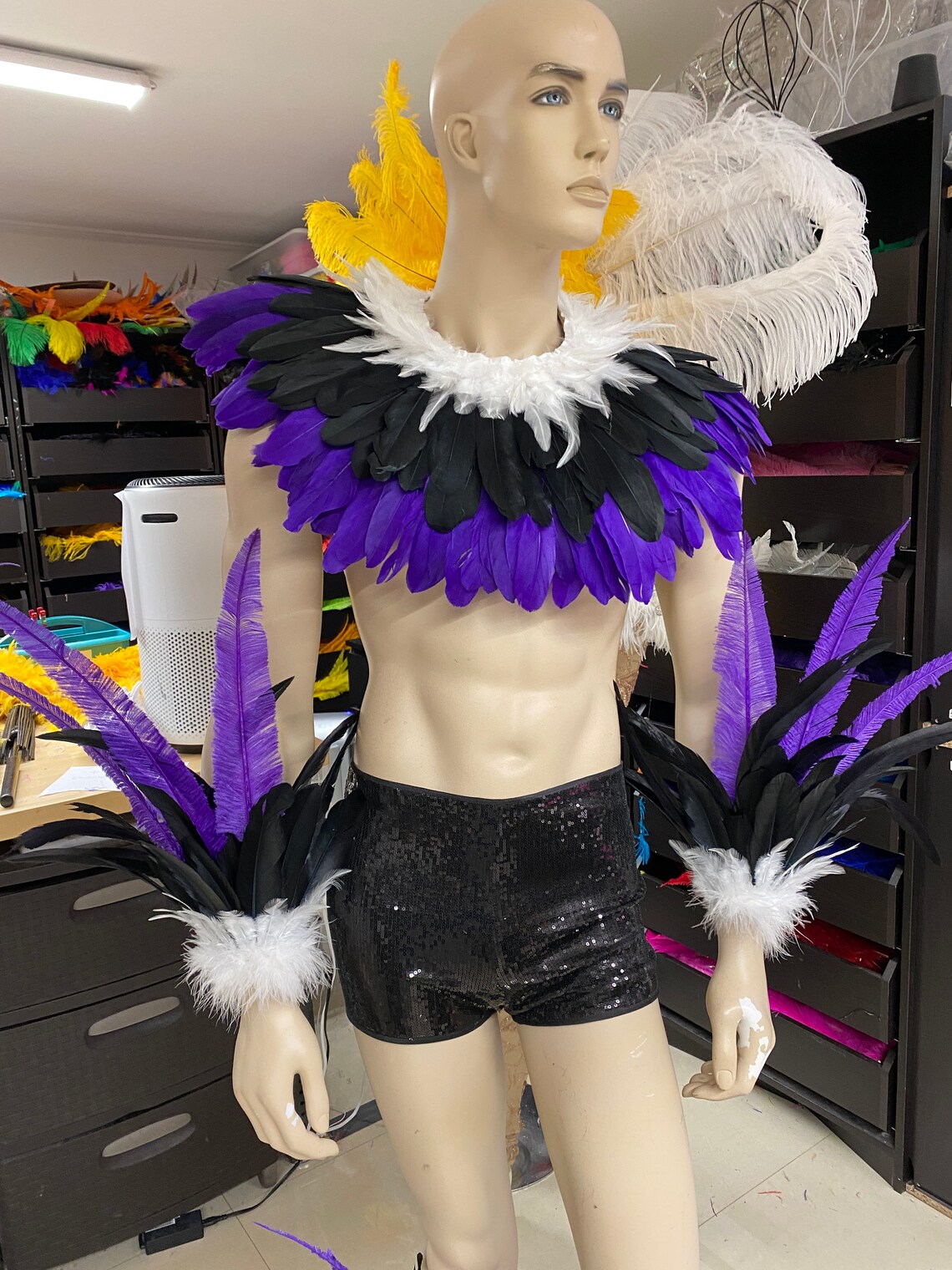 Male Samba Costume Set Feather Piece Parade Feather Fantasy Fest ...