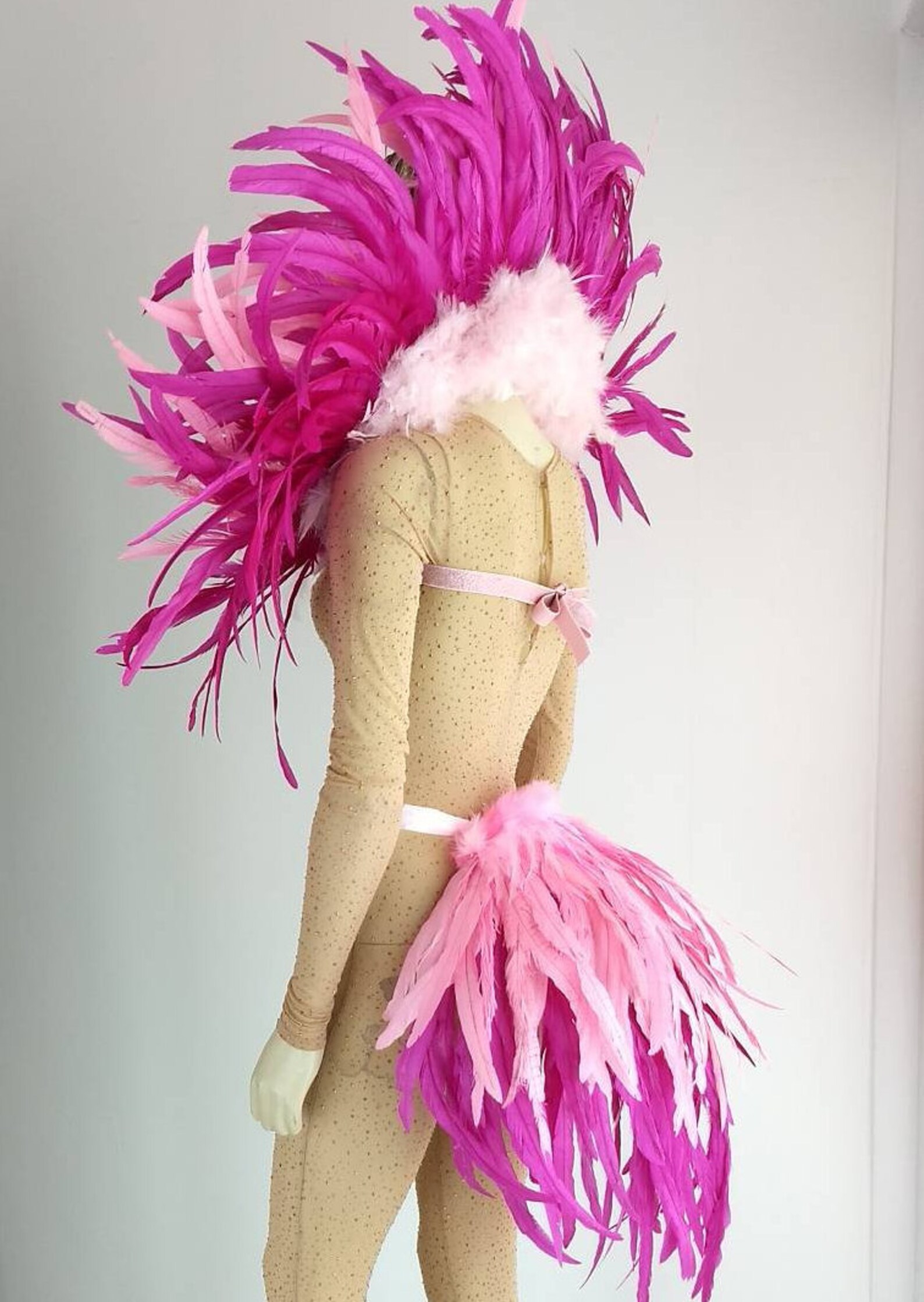 Cocktail Feather Collar and Tail Carnival Costume Showgirl Samba ...