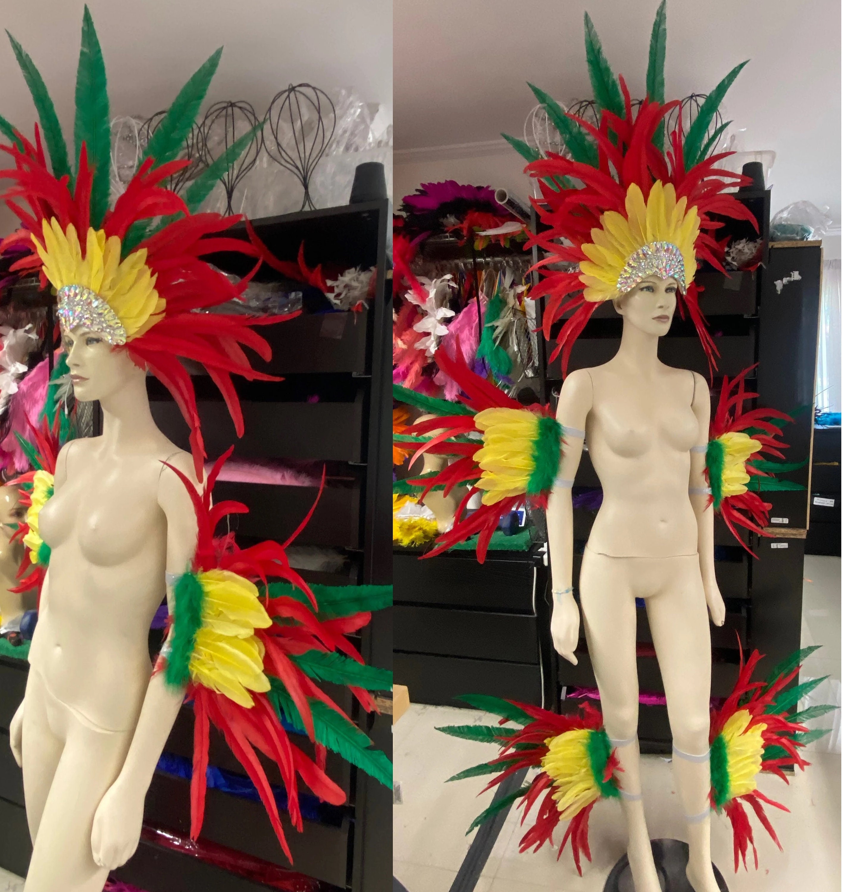 Disfraz de Samba para mujer, traje de plumas para espectáculo de baile,  Festival, Carnaval, apertura, actuación en escenario