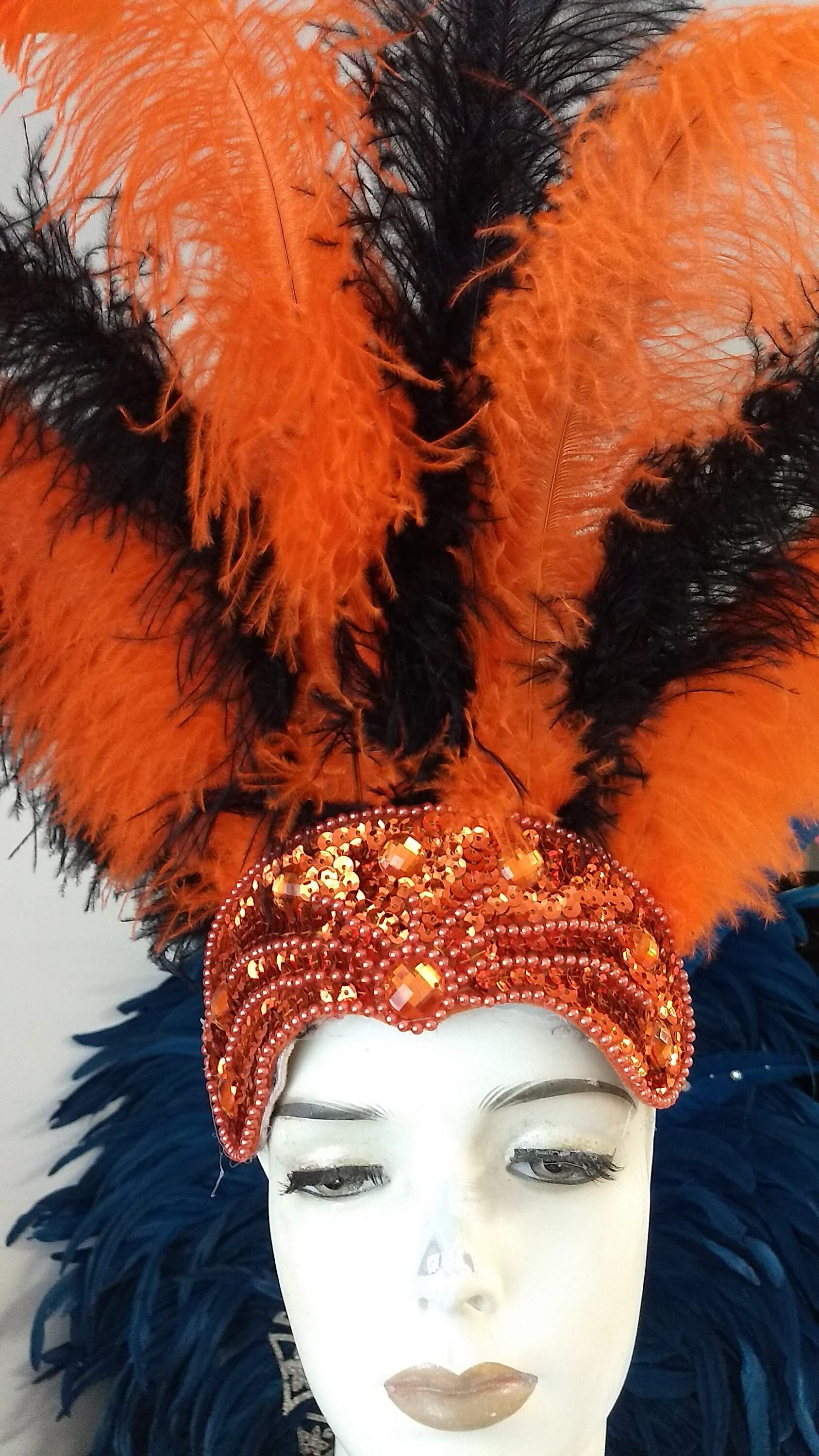 Carnival Feather Headdress Orange and 