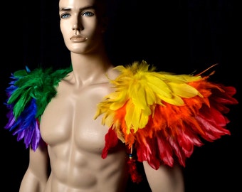 Regenbogen Farben Schulter Stück