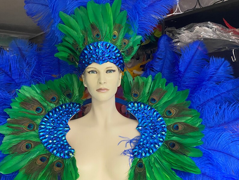 Peacock Carnival Costume Feathers Samba Costume Angel Wings Etsy