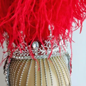 Red Ostrich Feathers Showgirl Headdress Samba Headpiece Feather Piece ...