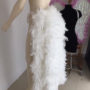 Large Burlesque Costume Feather Bustle Showgirl Costume Feather Skirt Long Feather Tail Feather Train Boa Bustle image 7