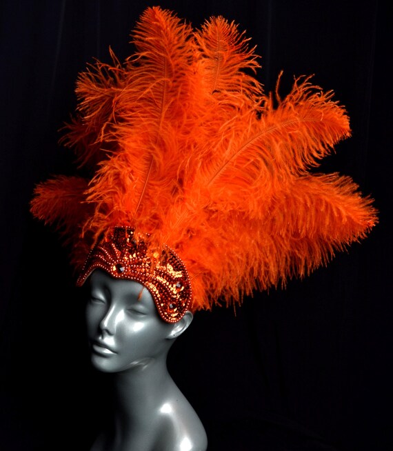 Carnival Feather Headdress Orange 
