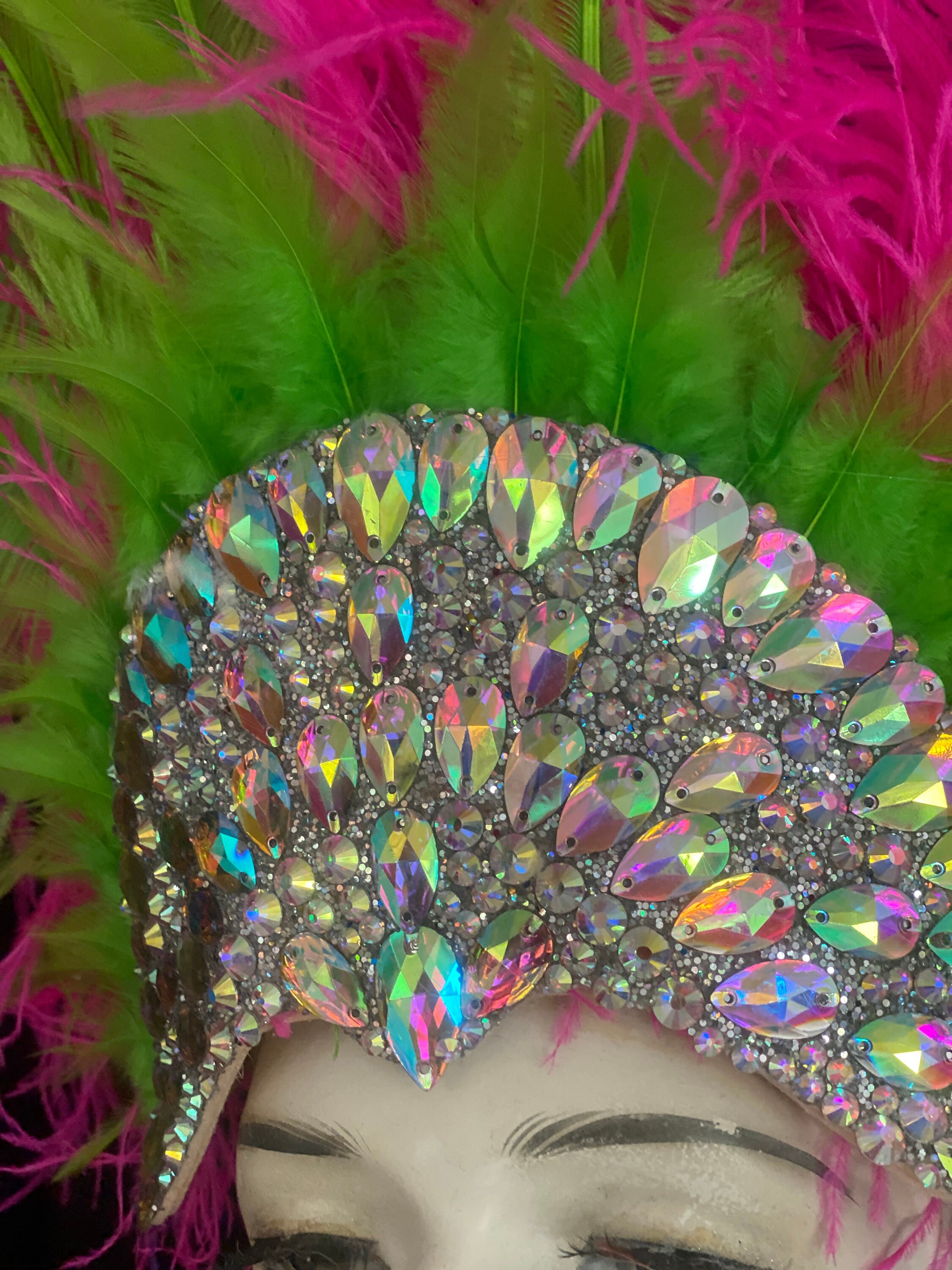 Carnival Headdress Samba Costume Feather Piece Fantasy Fest - Etsy