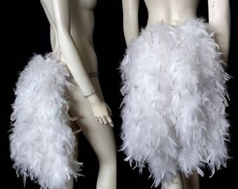 Thick Feather Tail Fan tail back cover Feather Bustle Boa tutu feather belt COSTUME SHOWGIRL BURLESQUE