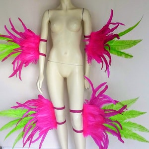 Samba Costume feather Piece Angel  Wings Feather Fantasy Fest Carnival Showgirl Set WFF Arm Legs and leg pieces