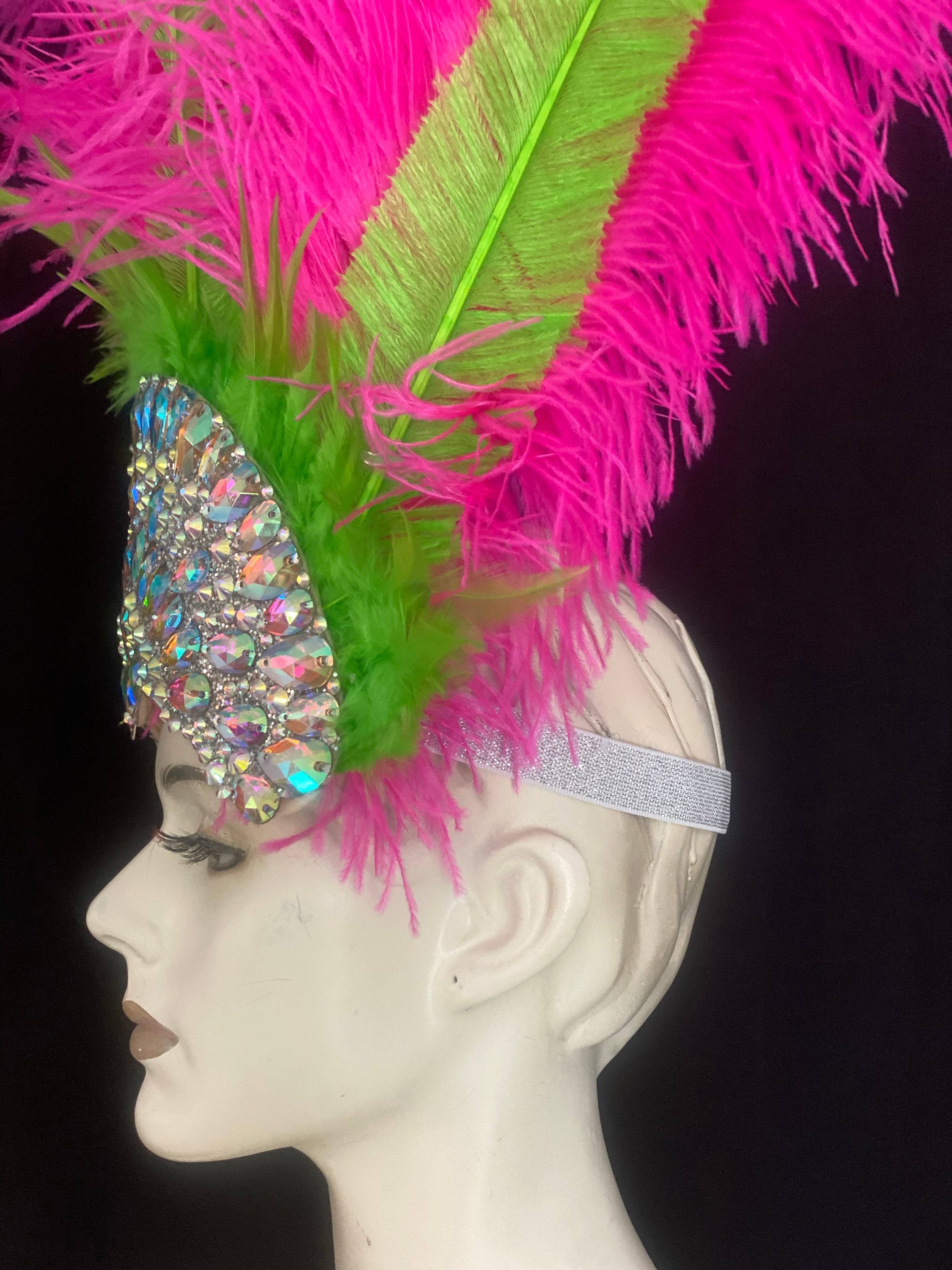 Carnival Headdress Samba Costume Feather Piece Fantasy Fest - Etsy