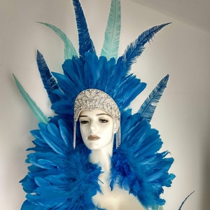 Samba Costume feather Piece Angel  Wings Feather Fantasy Fest Carnival Showgirl Set WFF Collar