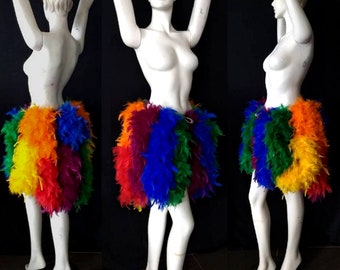 Envoltura completa de cola de plumas, cola de abanico, cubierta trasera, pieza trasera de plumas, polisón, boa, tutú, cinturón de plumas, DISFRAZ DE CORISTA BURLESQUE