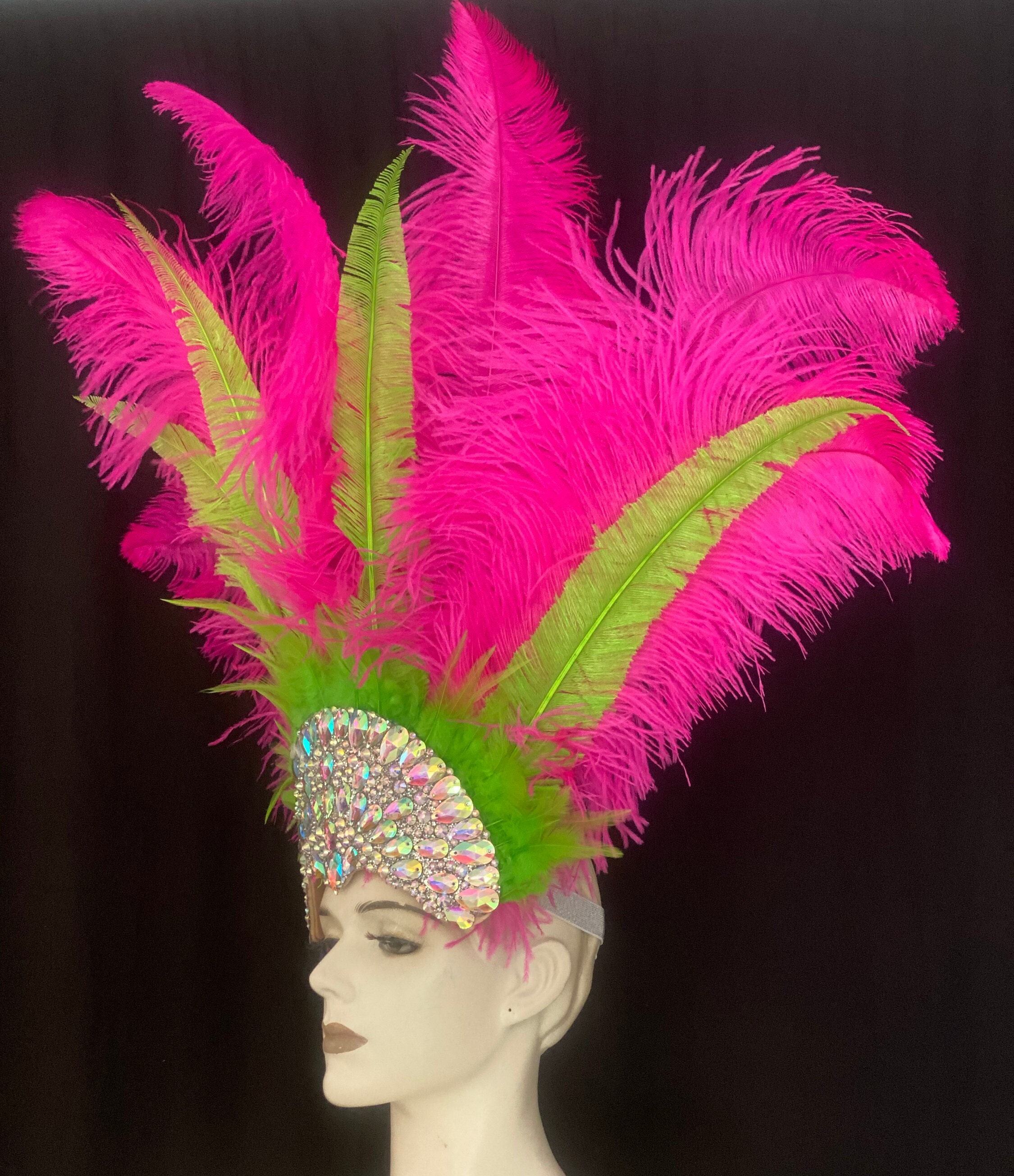 Carnival Headdress Samba Costume Feather Piece Fantasy Fest - Etsy