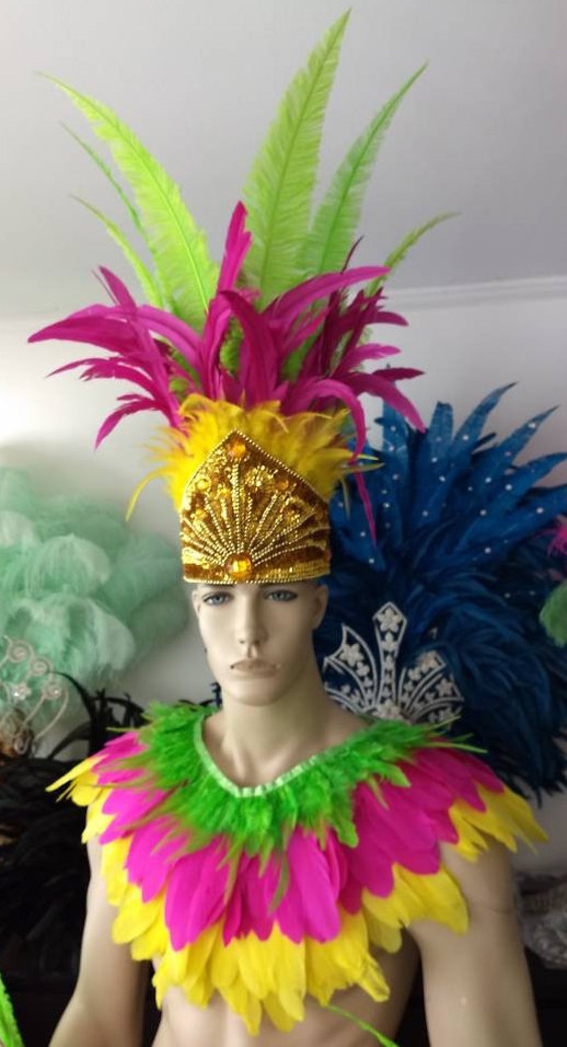 Male Samba Costume Set feather Piece Parade Feather Fantasy Etsy