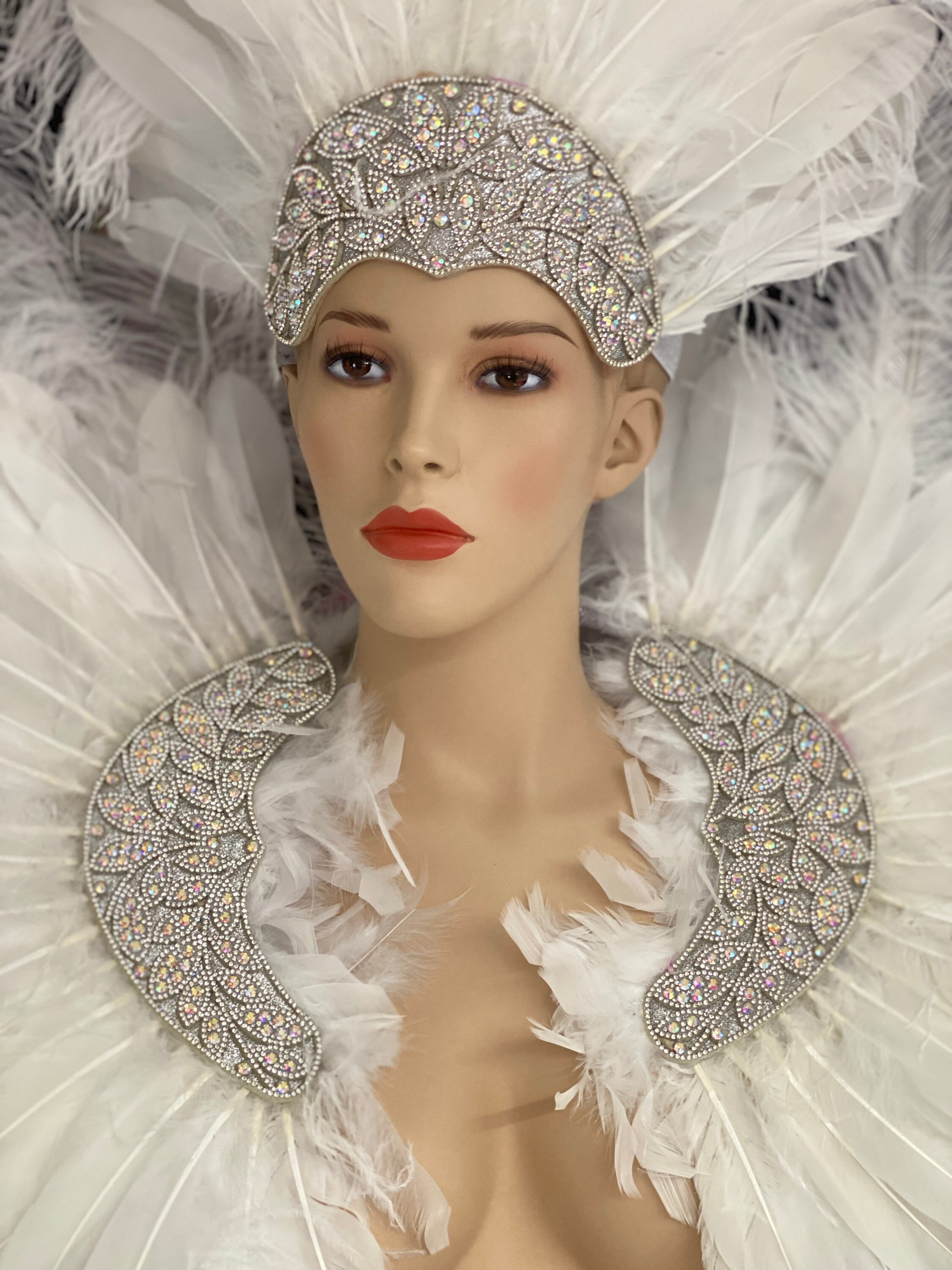 Carnival Costume Feathers Rhinestone Samba Costume Angel Wings Fantasy Fest  Carnival Showgirl Set Hora Loca -  Norway