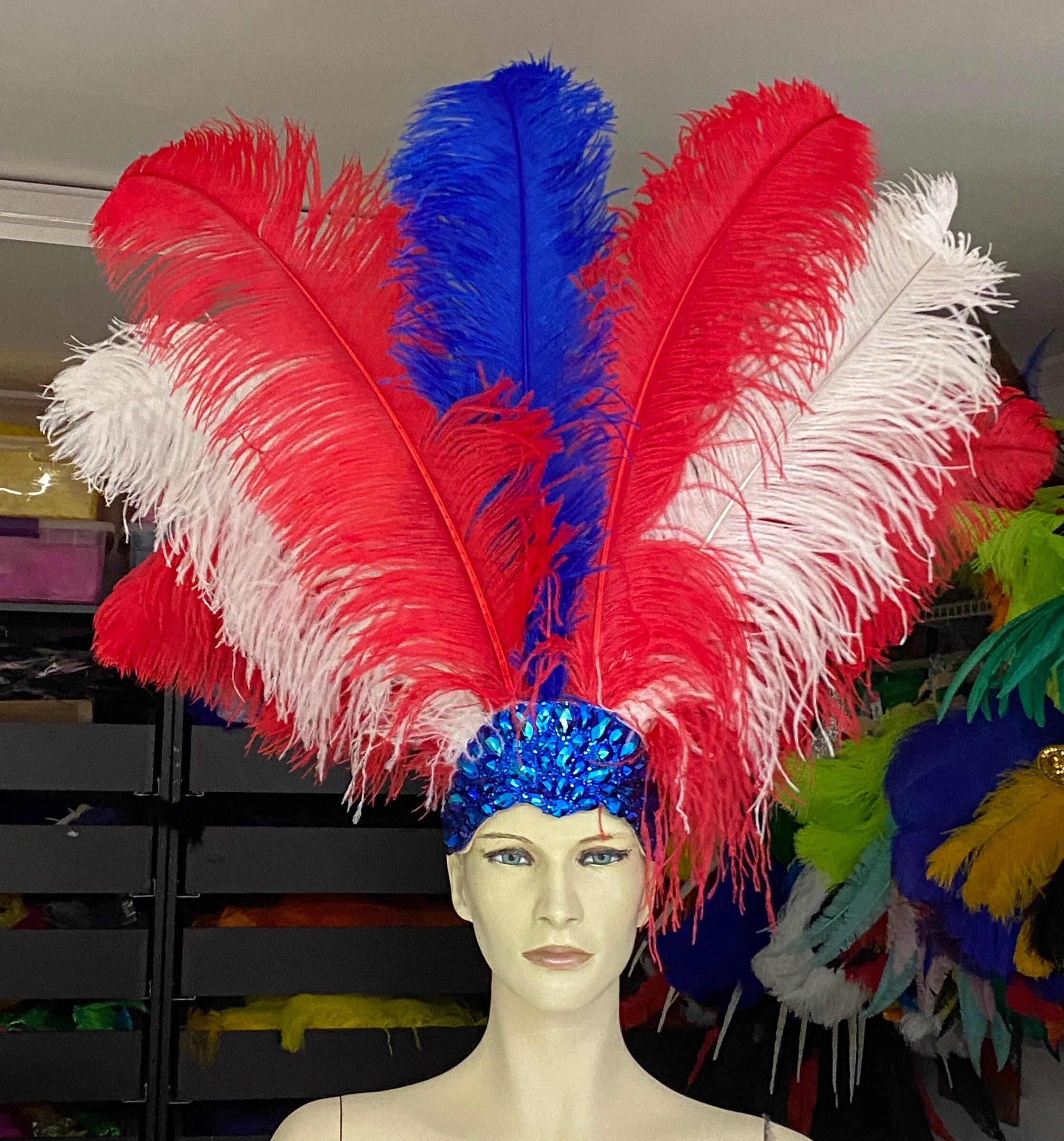 Angora Rabbit Hair Red Hat with Purple Ostrich Plume NWT Pop Of Red Bollywood Sustainable fashion! When my angora rabbit molts I collect  main image 4