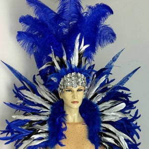 Carnival Costume Feathers Rhinestone Samba Costume Angel Wings Fantasy Fest  Carnival Showgirl Set Hora Loca 