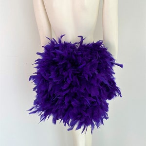 Simple Economical Feather Tail Fan tail back Bustle Boa tutu costume showgirl burlesque Proudly made in the USA and shipped from the USA Purple