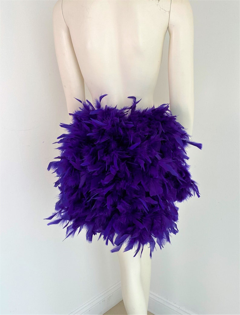 Simple Economical Feather Tail Fan tail back Bustle Boa tutu costume showgirl burlesque Proudly made in the USA and shipped from the USA Purple