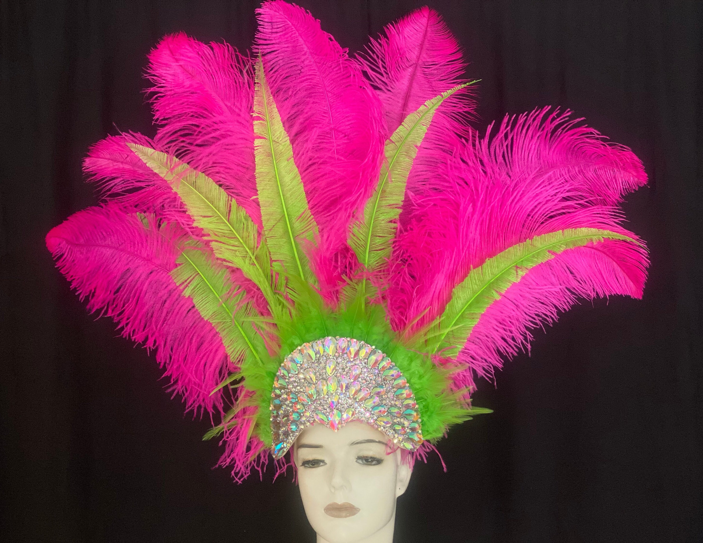 Carnival Headdress Samba Costume Feather Piece Fantasy Fest - Etsy