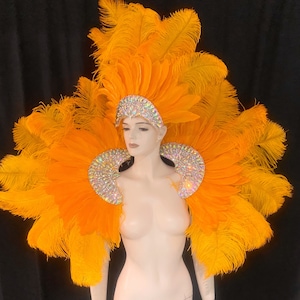 Carnival Costume feathers rhinestone Samba Costume Angel Wings Fantasy Fest Carnival Showgirl Set Hora Loca