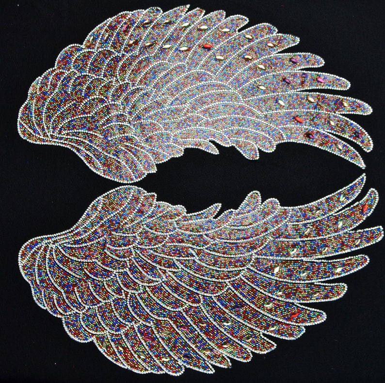 Large Angel Wings Rhinestone applique Etsy