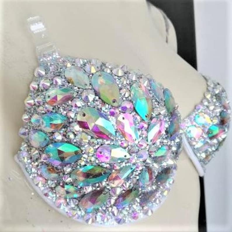 Brysta Rhinestone Crystal Rhinestone Bra Samba Costume Fantasy Fest Carnival Showgirl ...
