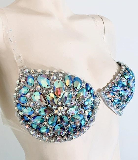 Brysta Rhinestone Crystal Rhinestone Bra Samba Costume Fantasy Fest Carnival Showgirl ...