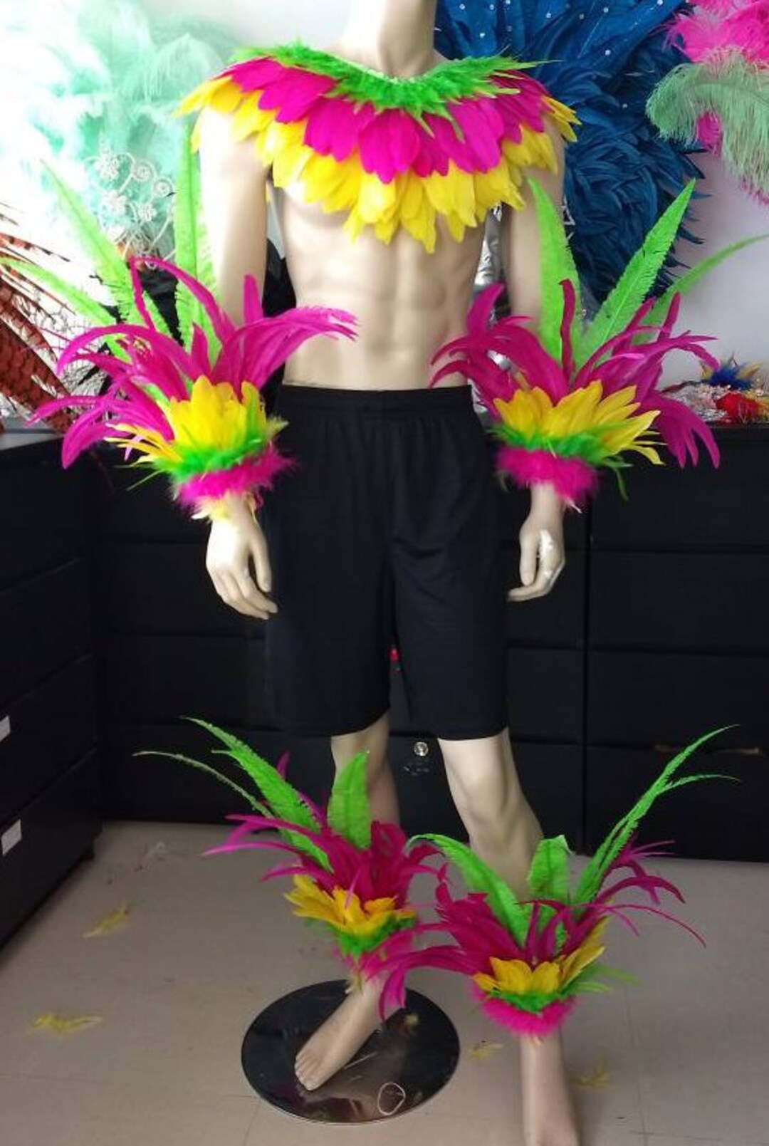 Male Samba Costume Set Feather Piece Parade Feather Fantasy Fest ...