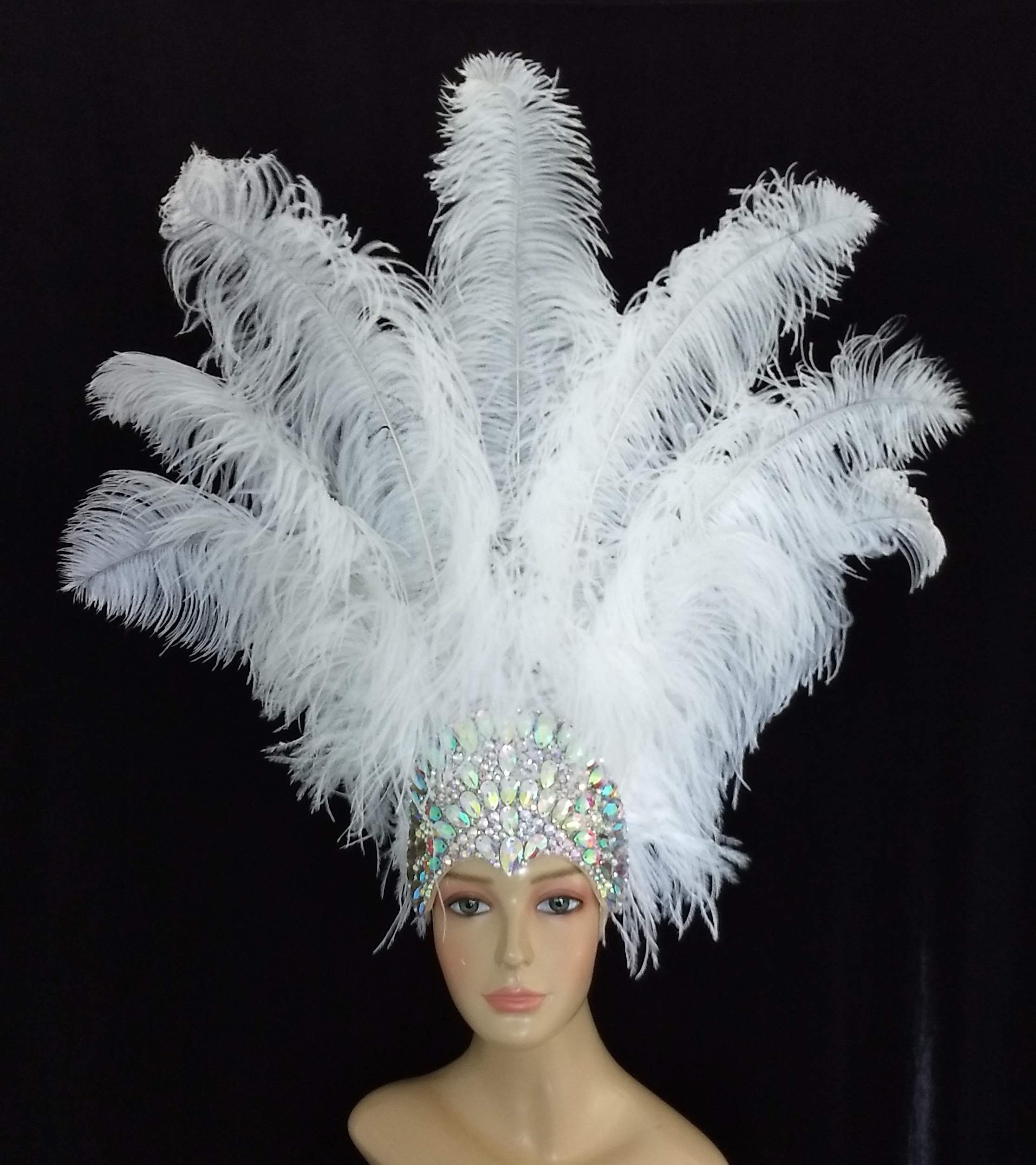 Plumas de avestruz de tamano completo plumas de avestruz tocado de carnaval samba bailarina Etsy Espana