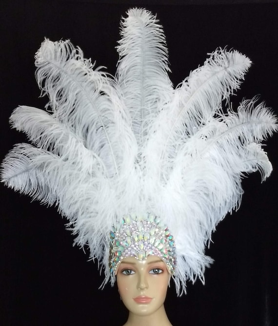 Ostrich Feather Flapper Fascinator Headpiece – Samba Show Girl Festival Party