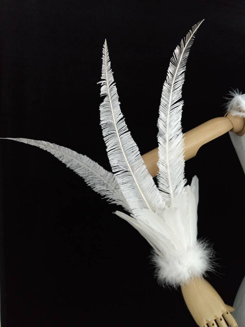 White Samba Costume Feather Piece Angel Wings Feather Fantasy Etsy