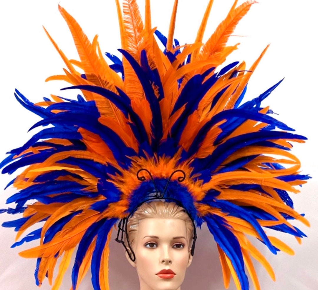 Large Wire Frame Carnival Feather Headdress Samba Professional Grade - Etsy