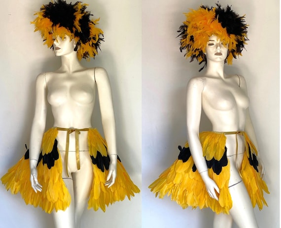 Hawaiian feather skirt hot sale
