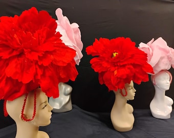 Headdress headpiece hat flower crystal head top