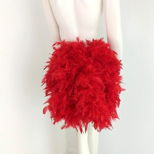 Red simple Feather Tail Fan tail back Bustle Boa tutu costume showgirl burlesque Proudly made in the USA and shipped from the USA image 2