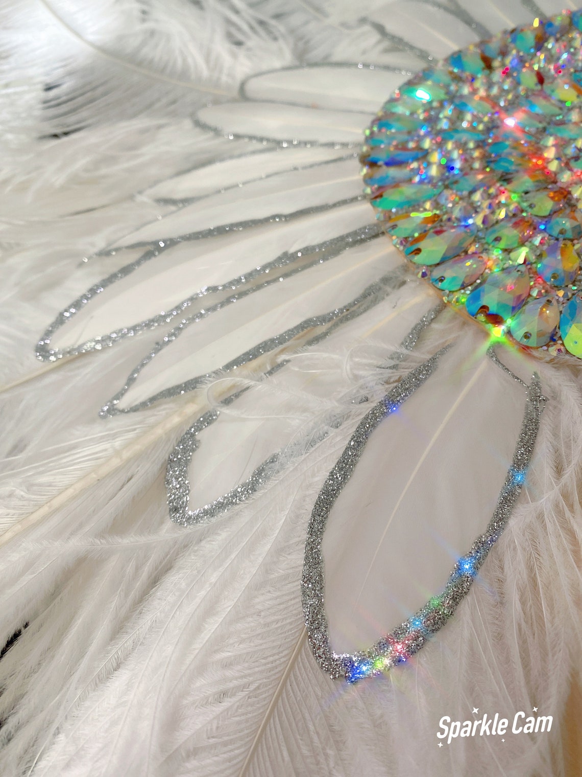 Rihanna Inspired White Feathers Rhinestone Samba Costume Angel - Etsy