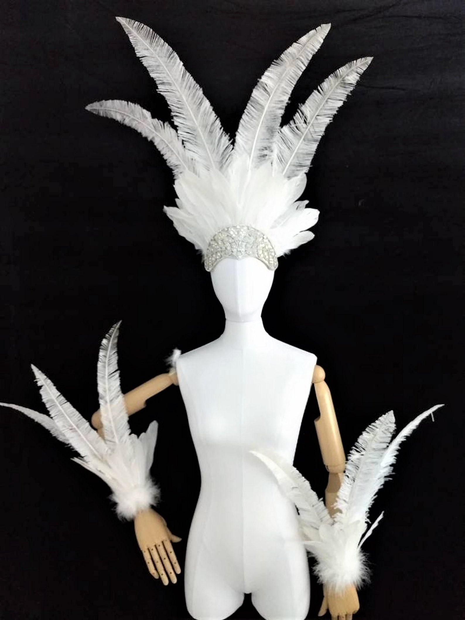 White Samba Costume Feather Piece Angel Wings Feather Fantasy Fest ...