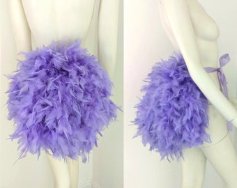 Lavender simple Feather Tail Fan tail back Bustle Boa tutu costume showgirl burlesque Proudly made in the USA