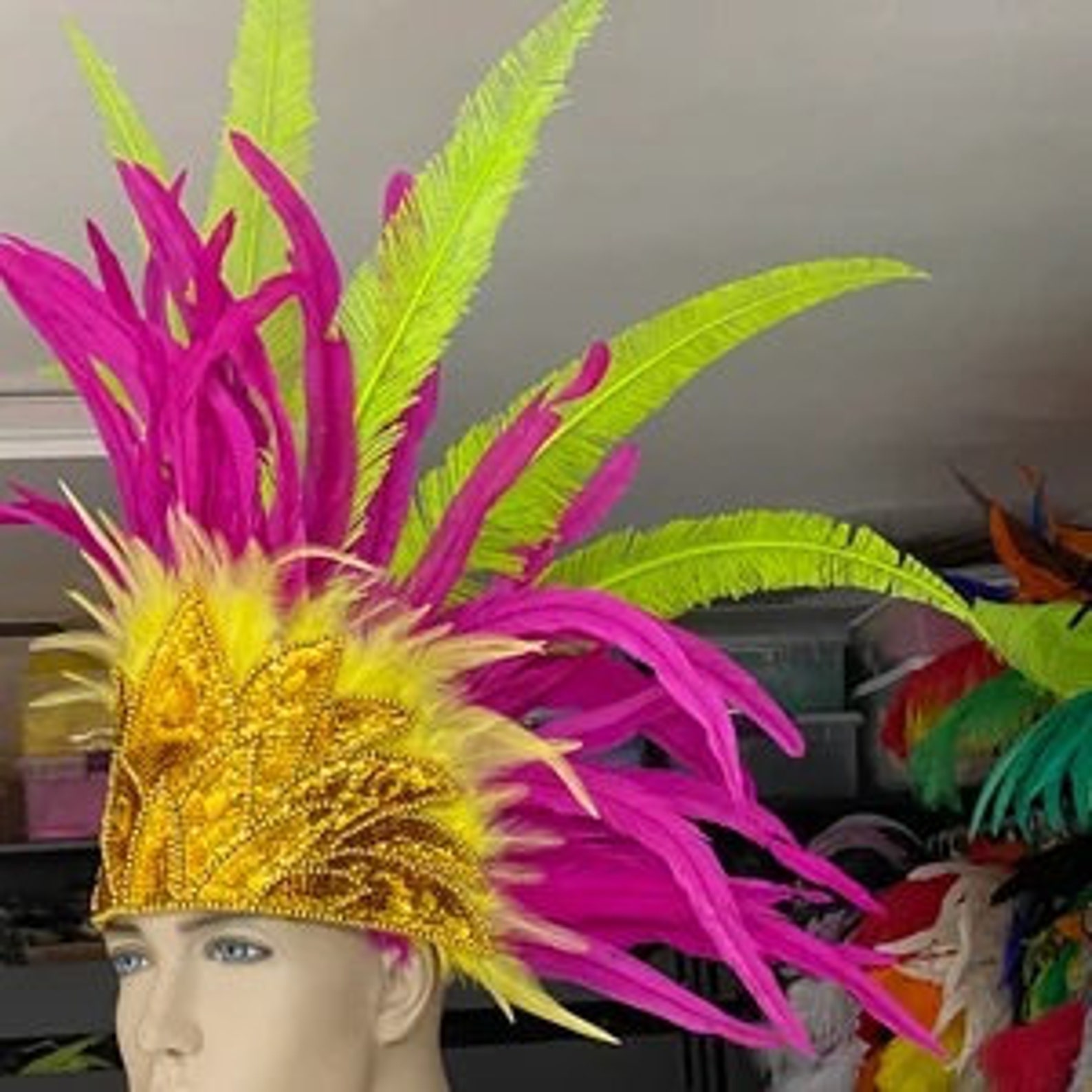 Male Samba Costume Set Feather Piece Parade Feather Fantasy Etsy