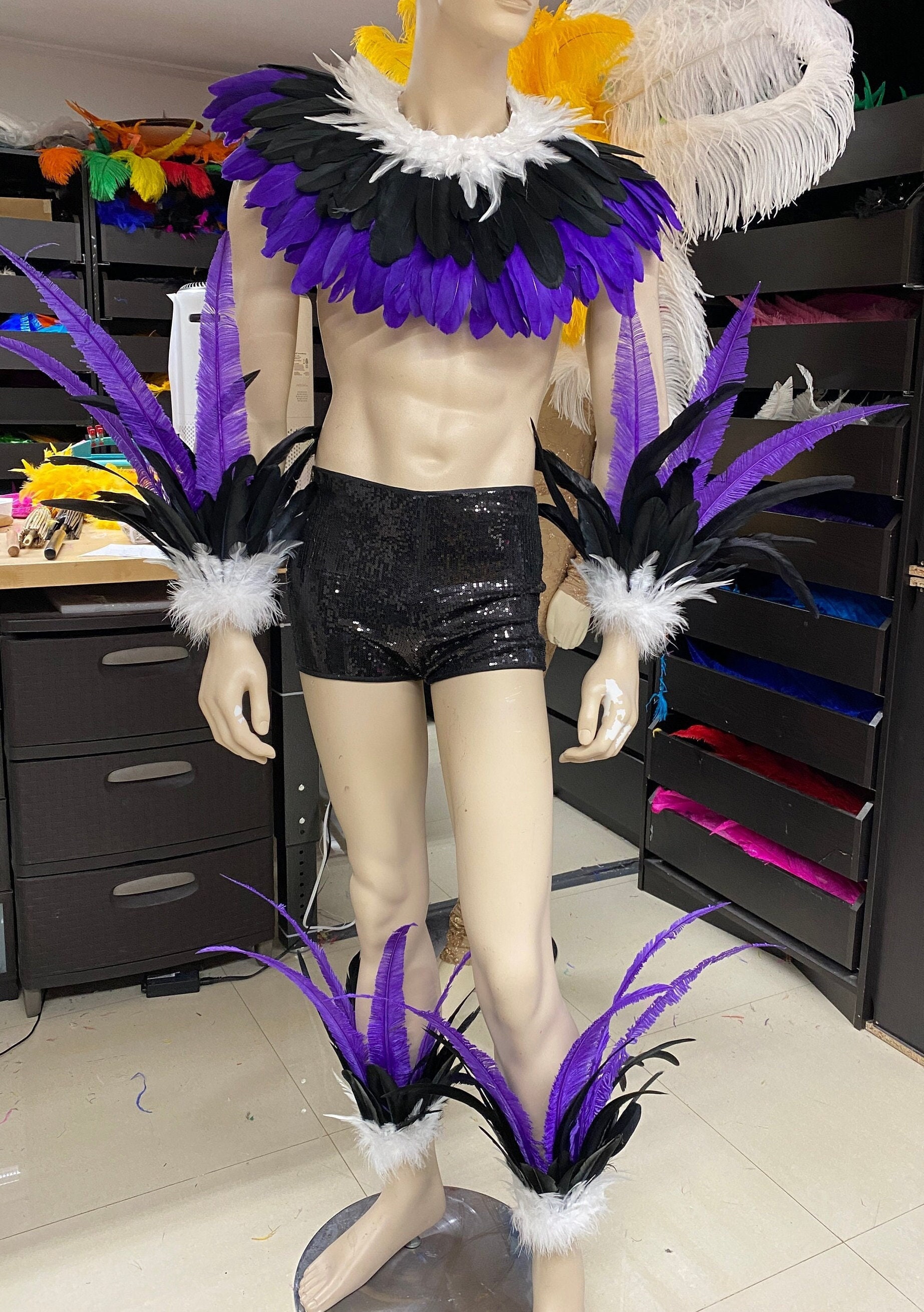Male Samba Costume Set Feather Piece Parade Feather Fantasy Fest ...