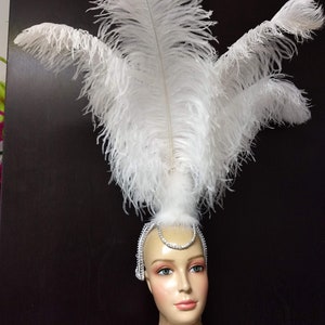 Samba Headpiece Ostrich Feather Piece Fantasy Fest Carnival Showgirl ...