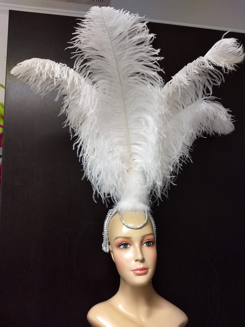Samba Headpiece Ostrich Feather Piece Fantasy Fest Carnival Showgirl ...