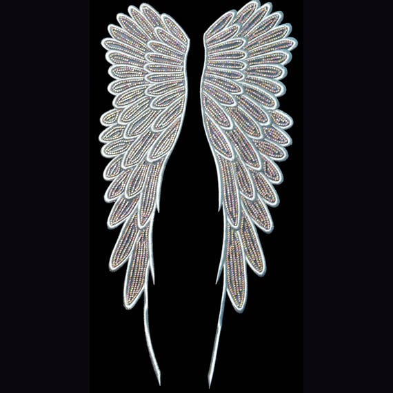 Large Angel Wings Rhinestone Applique Etsy