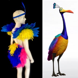 Kevin the bird inspired from the movie Up costume wings, tail and headband costume Proudly made in the USA