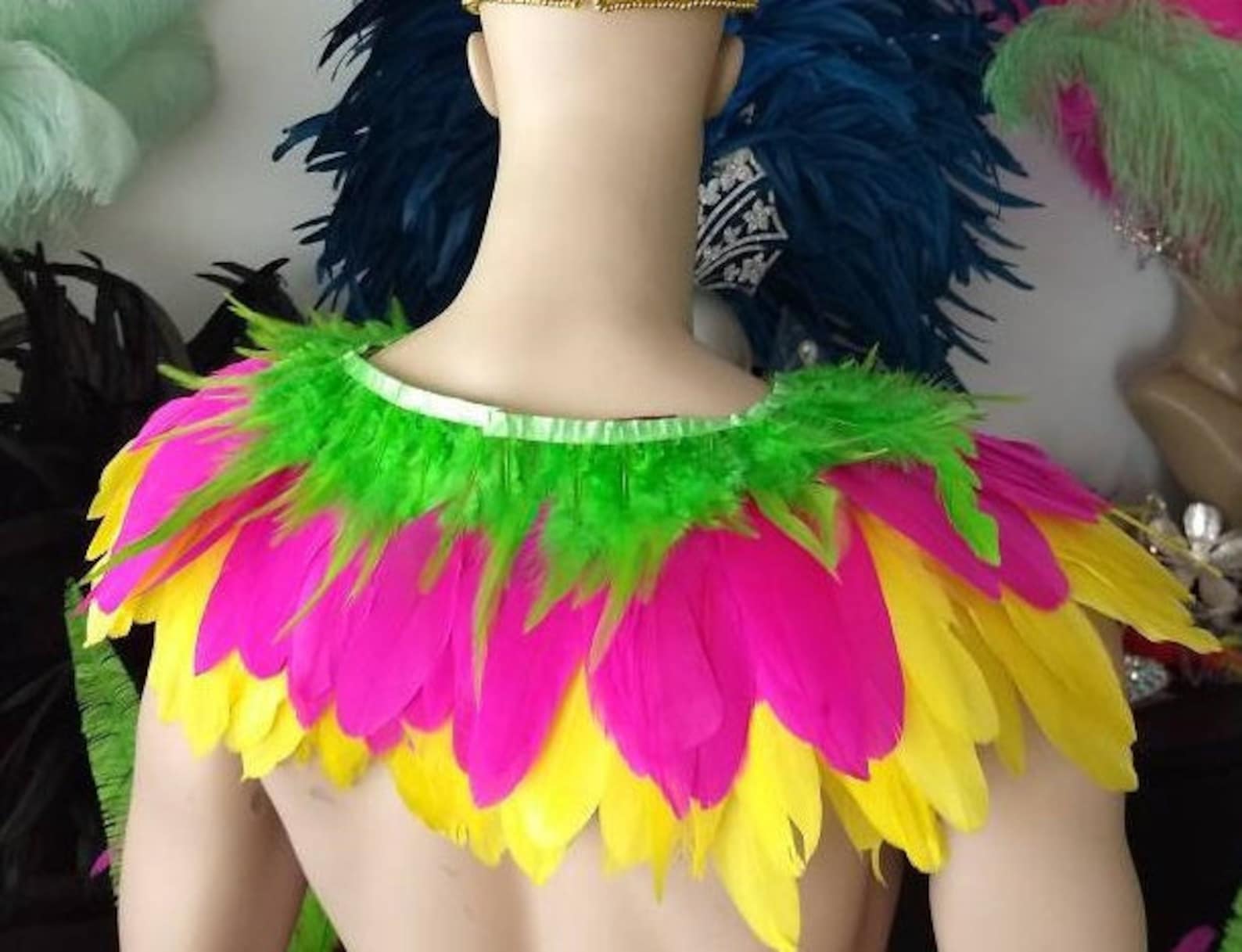 Male Samba Costume Set Feather Piece Parade Feather Fantasy Etsy