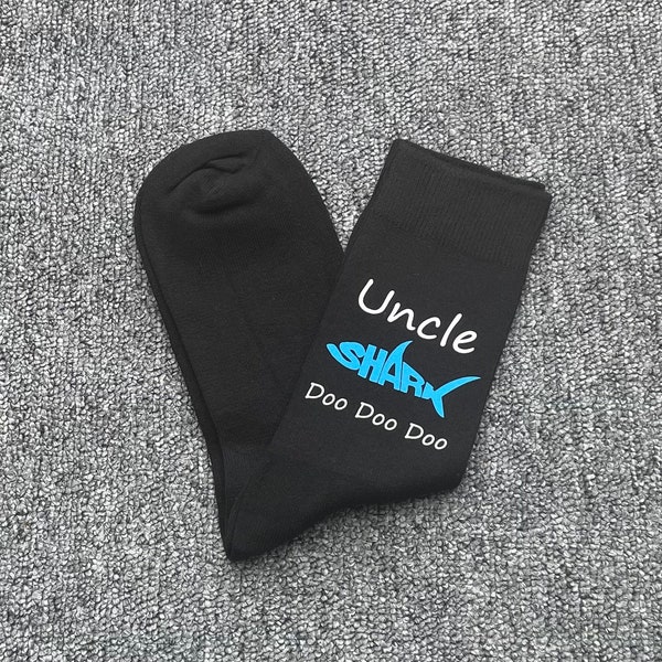 Uncle Shark Men's Novelty Socks Father's Day Gift Birthday Gift First Father's Day Christmas Gift Christmas Socks