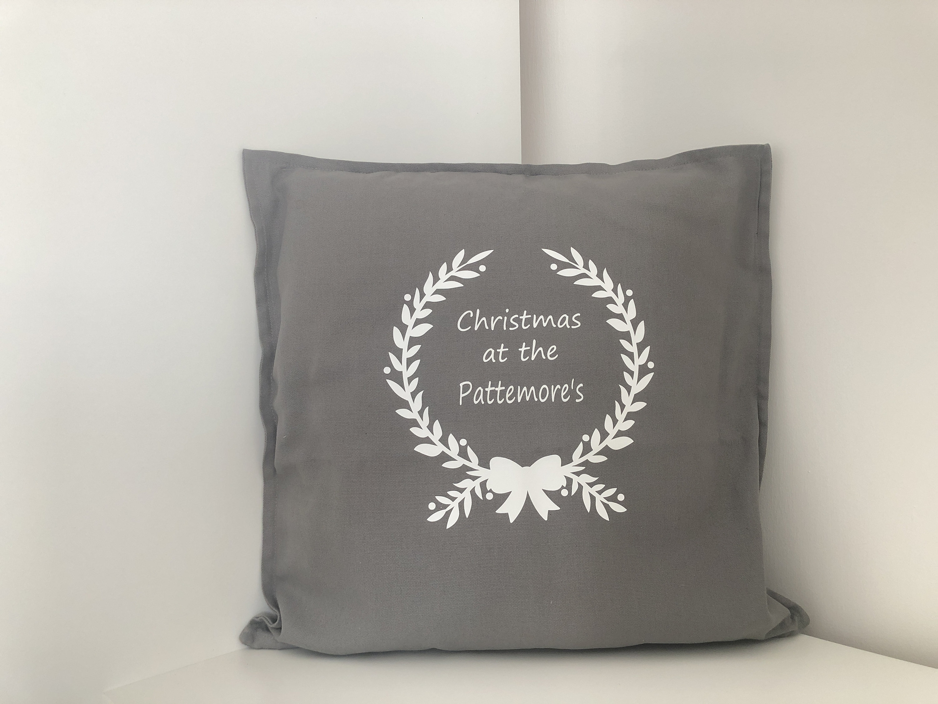 Christmas Cushion Cover Personalised Grey Cushion Cover Etsy UK