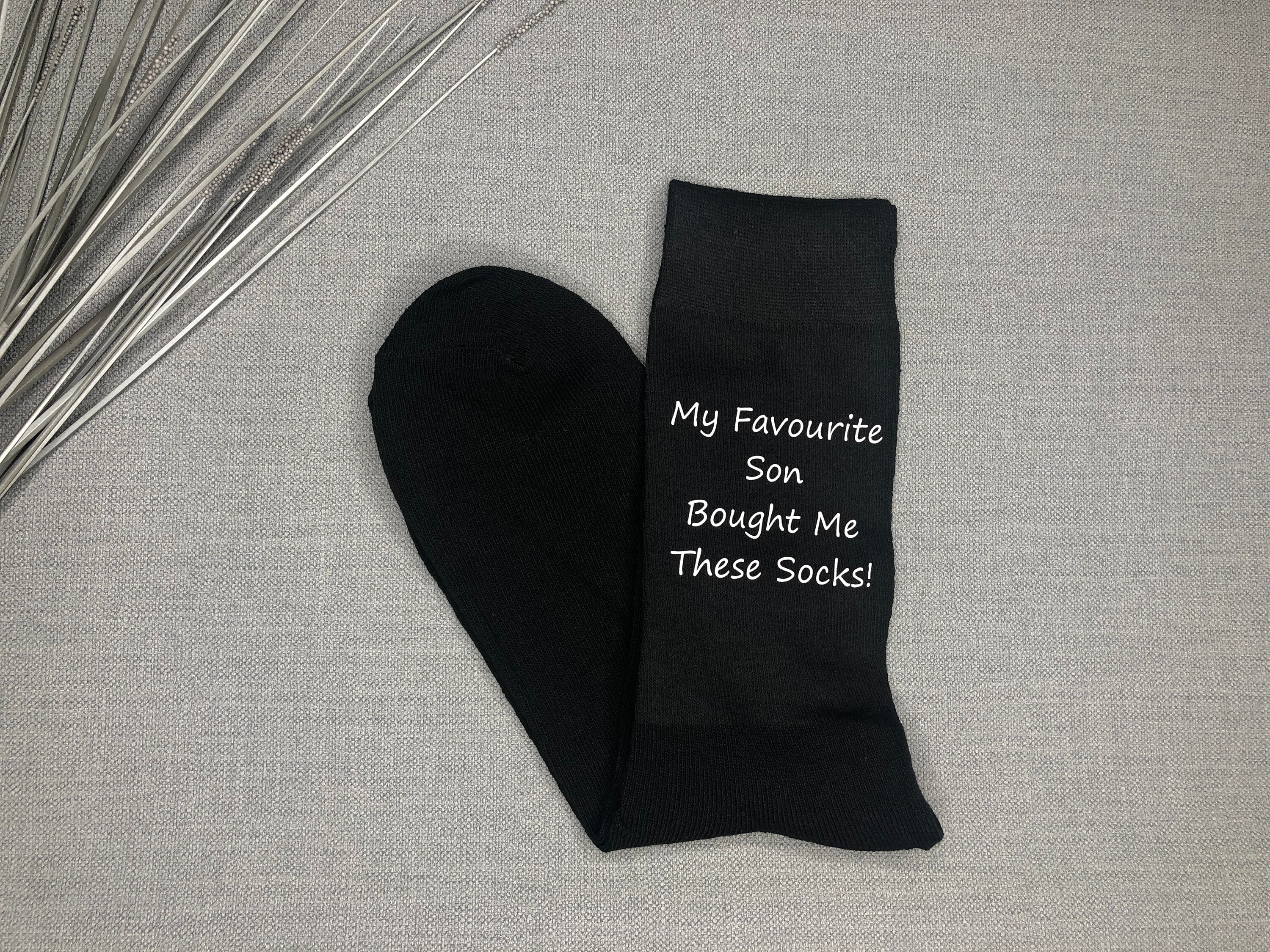 Image of Father Gift Dad Daddy My Favourite Son Bought Me These Socks Fathers Day Birthday Christmas